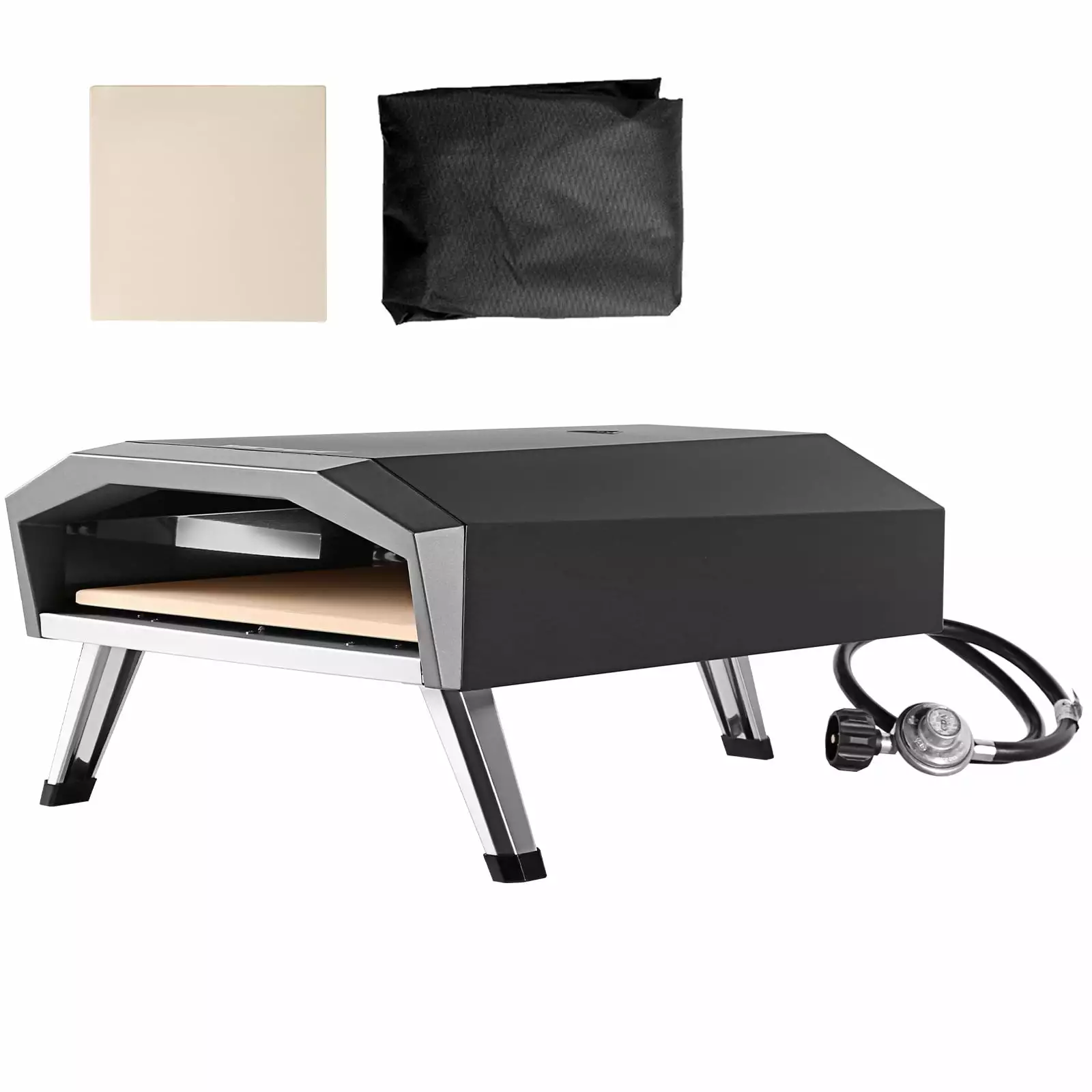 SKYSHALO 13-Inch Travel-Friendly Outdoor Gas Pizza Oven Foldable Stainless Steel Design