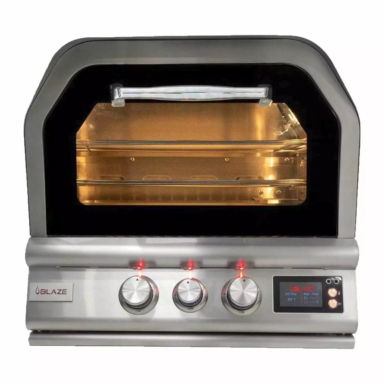 Blaze 26-Inch Built- Propane Outdoor Pizza Oven Rotisserie