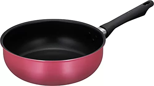 Thermos Durable Series 24cm Stir-fry Pan Gas Fire Only Wine Red Cookware