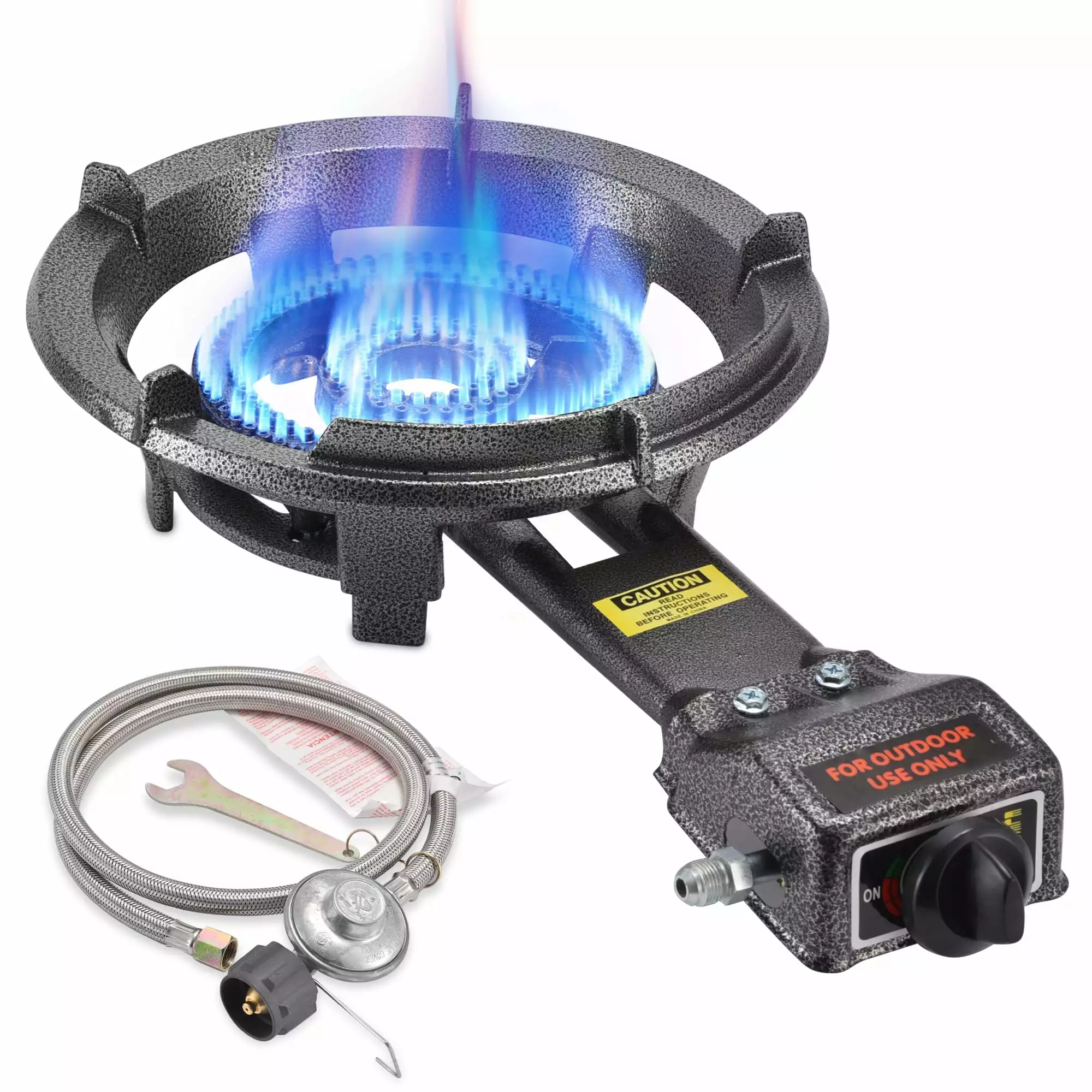 ARC Outdoor Propane Burner Stove 13 Cast Iron Portable Burner Adjustable Regulator