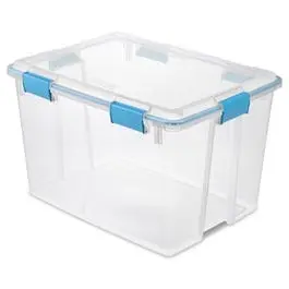 80-Qt Gasket Storage Box Durable Plastic Container Organizing Tools and Parts Sterilite