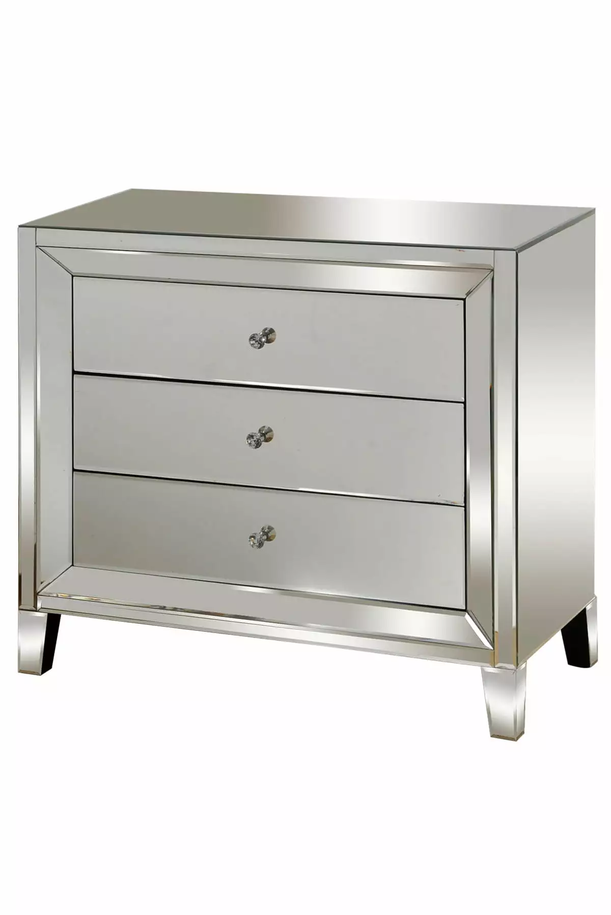 Style Craft 3 Drawer Mirrored Chest Glamorous Bedroom Furniture STYLECRAFT