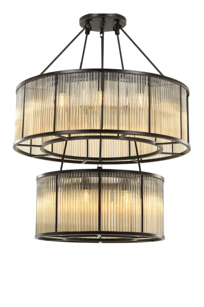 Eichholtz Bernardi Glass Chandelier Elegant Ceiling Light
