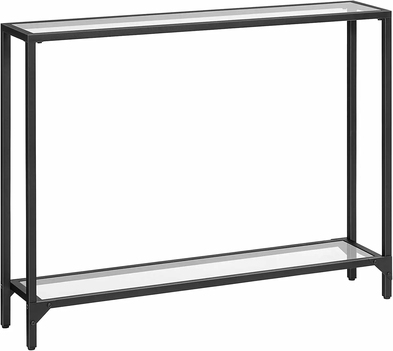 HOOBRO 39.4 Tempered Glass Console Table Black Foyer Living Room Hallway Console
