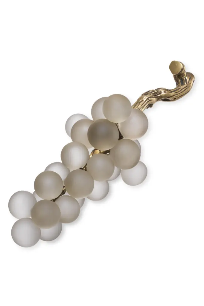 White Glass Decor Eichholtz Grapes Modern Minimalist Glass Art Piece