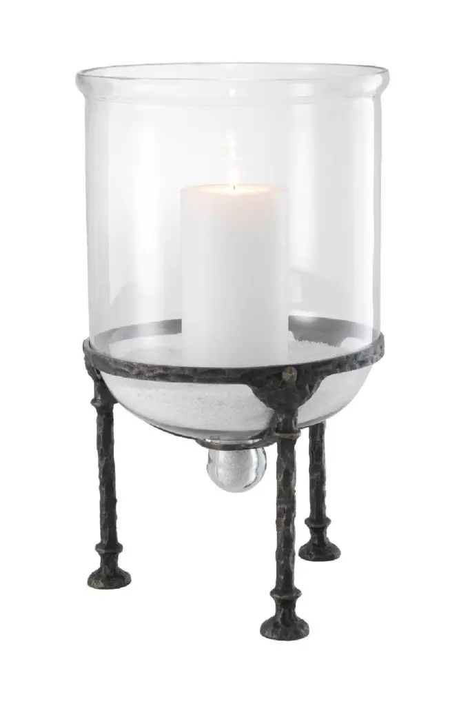 Eichholtz Grace Bronze Glass Bell Jar Hurricane Home Decor