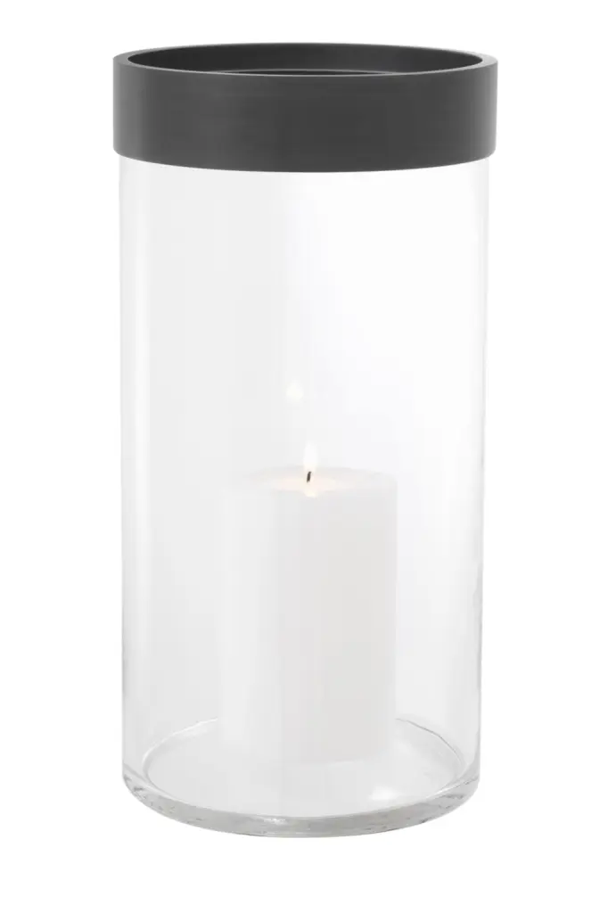 Eichholtz Vertex Large Bronze Clear Glass Hurricane Centerpiece