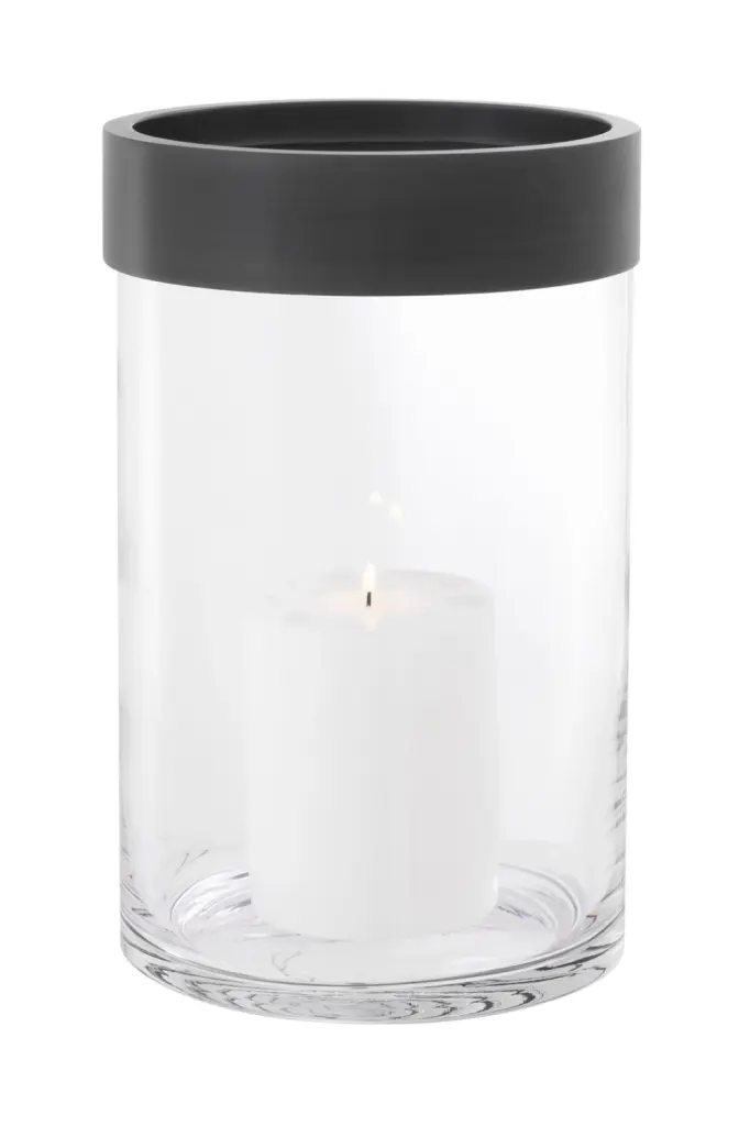 Eichholtz Vertex Small Bronze Clear Glass Hurricane Candles