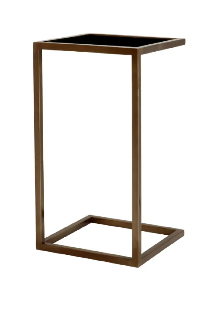 Eichholtz Galleria Black Glass Side Table Contemporary Home Decor