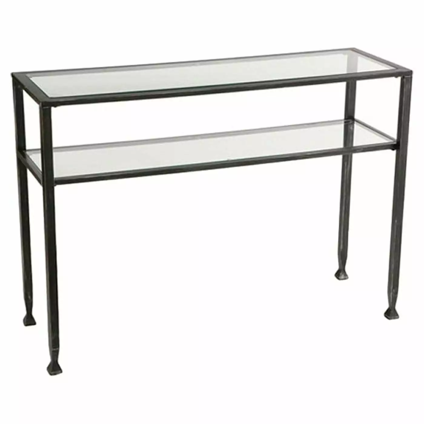 Metal Glass Top Sofa Table Shelf Modern Occasional Console Table Living Room and Hallway Console Fast Furnishing