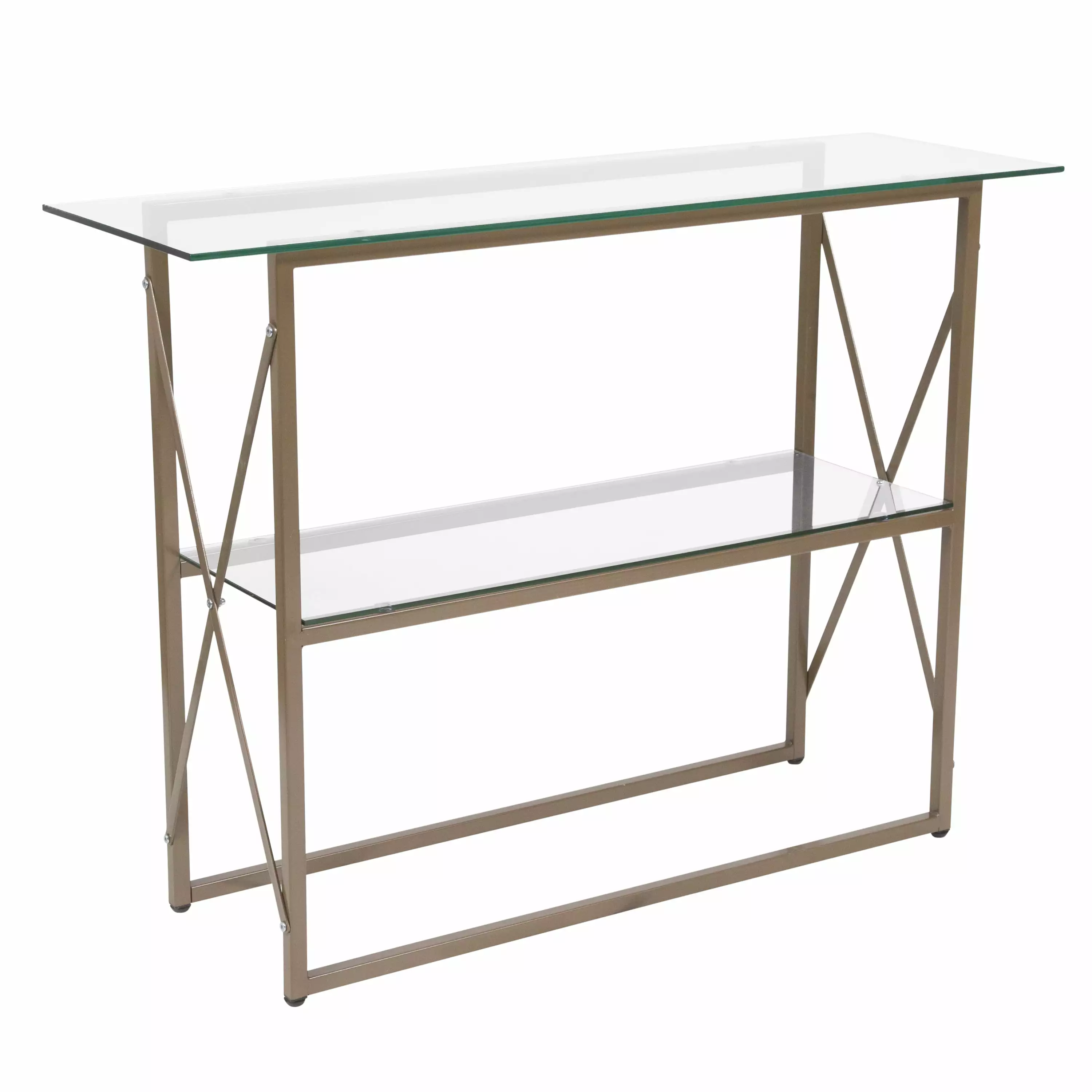 Flash Furniture Mar Vista Glass Console Table Matte Gold Frame Console