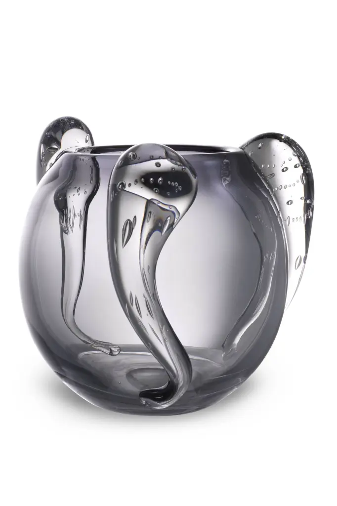 Gray Handblown Glass Vase Eichholtz Sianluca Small Modern Decor