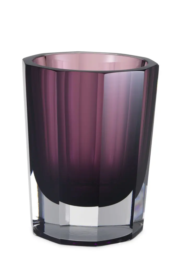 Purple Octagonal Glass Vase Eichholtz Chavez Small Home Decor