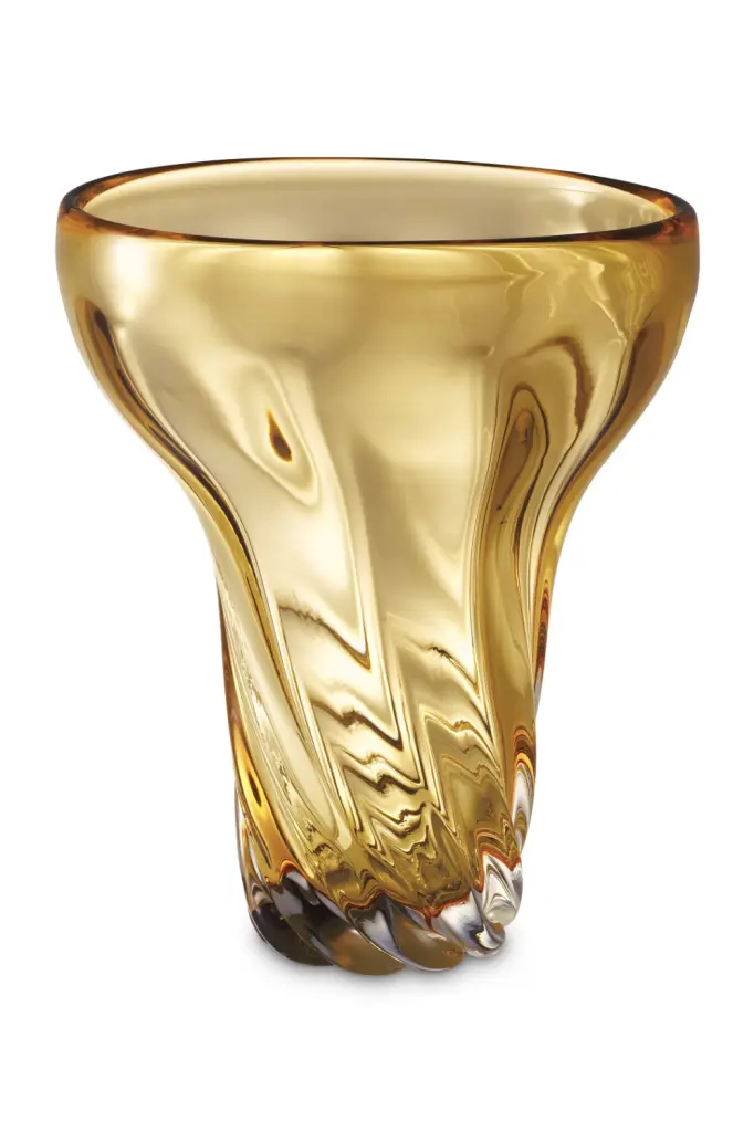 Yellow Hand-Blown Glass Vase Eichholtz Angelia Artistic Home Decor