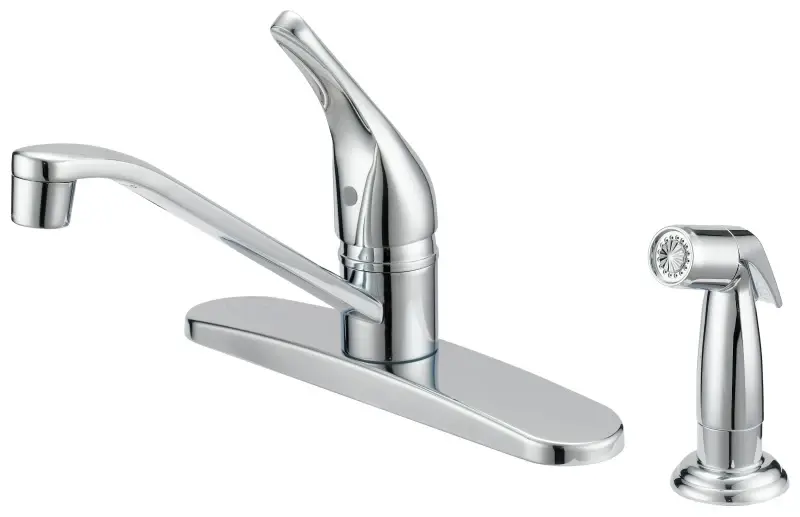 Boston Harbor FS610046CP Kitchen Faucet, 1.8 gpm, 1-Handle, 4-Faucet Hole, Metal/Plastic, Chromium Plated