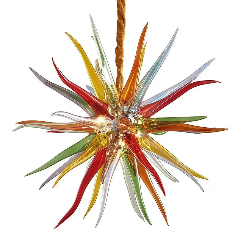 Current Multi-Color Glass Chandelier Hand-Blown Glass Chandeliers Kitchen Bedroom Dining Room