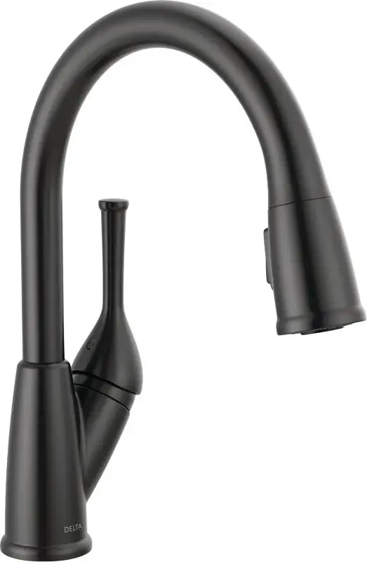 Delta Classic Series 19810-BL-DST Kitchen Faucet, 1.8 gpm, 1-Handle, 1, 3-Faucet Hole, Matte Ebony