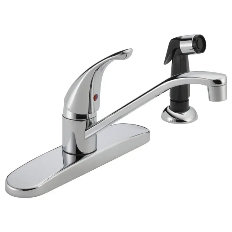 Delta P115LF Kitchen Faucet Side Sprayer, 1.8 gpm, 1-Handle, Shiny metal Plated, Deck, Lever Handle