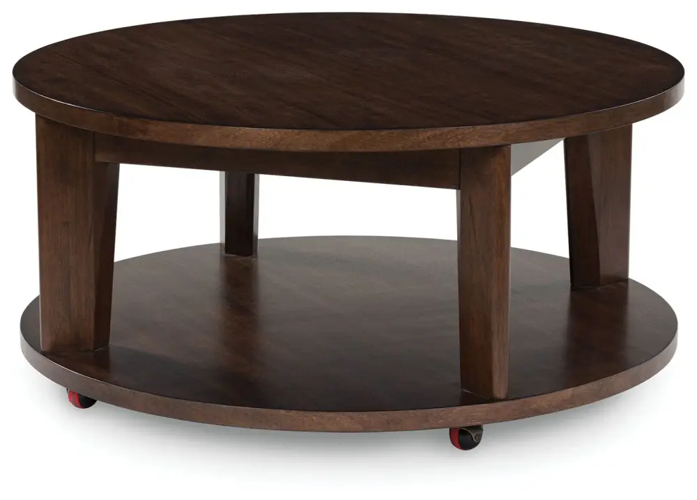 Korestone 2 - Round Cocktail Table - Dark Cocoa