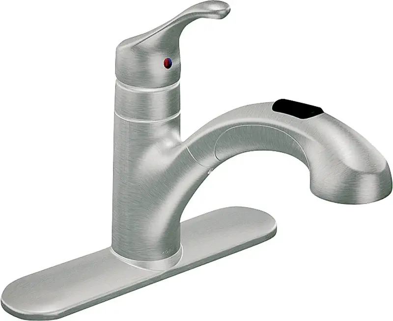 Moen Renzo Glacier CA87316SRS Kitchen Faucet, 1.5 gpm, 1-Handle, Stainless Reinforced, Stainless Steel, Deck Mounting