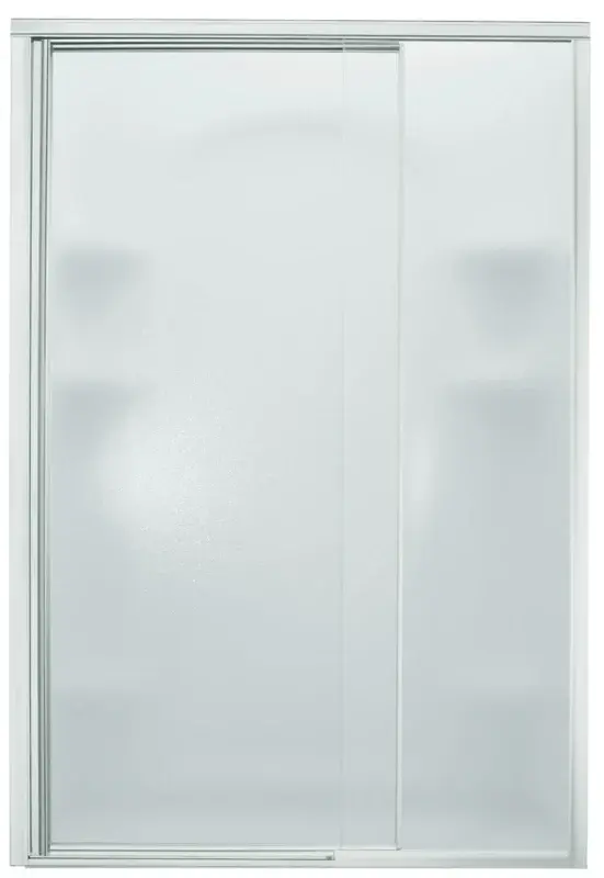 Sterling 1500D-48S Shower Door, 42 to 48 W, 65-1/2 H, Tempered Glass, Textured Glass, Framed Frame, Aluminium Frame