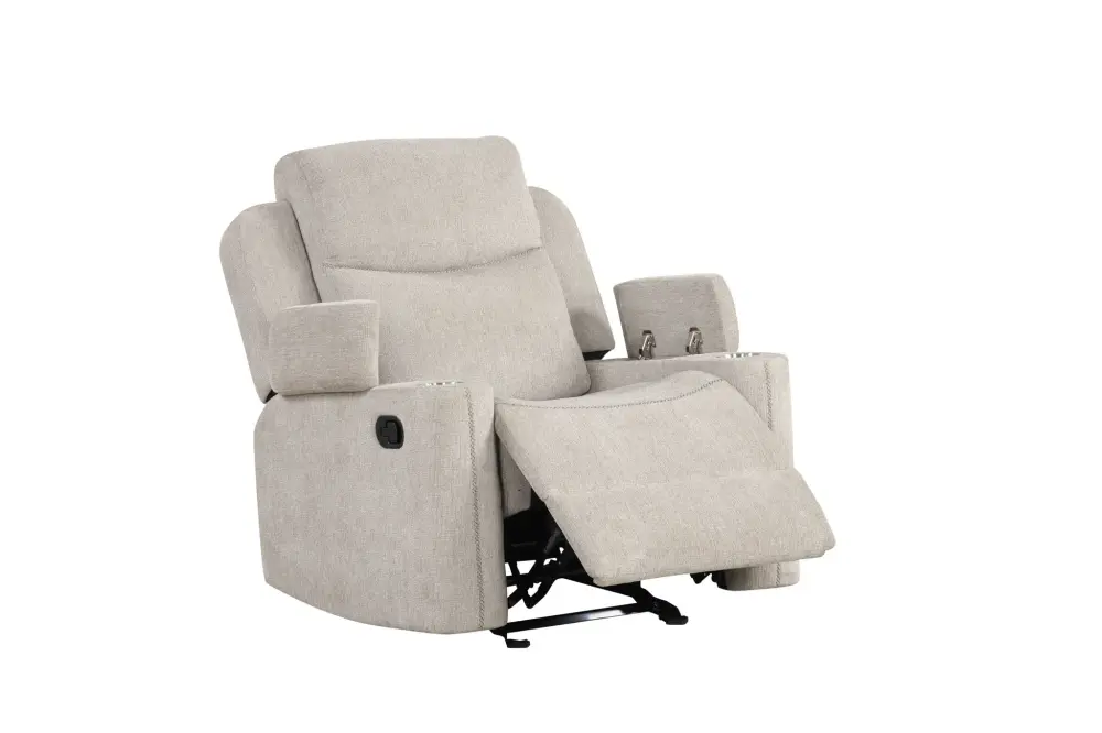 Galya - Motion Glider Recliner - Airy Gray Easy Set-Up