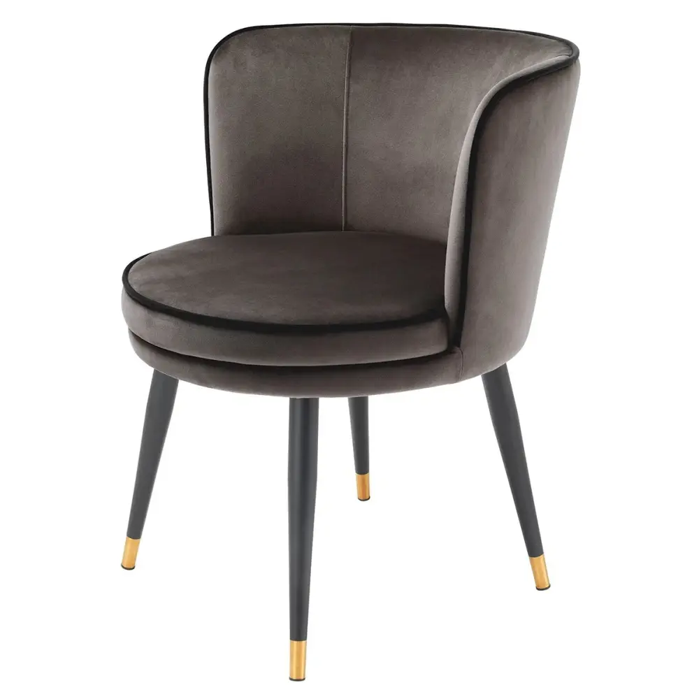 Grenada Dining Chair - Savona Grey Plush fabric