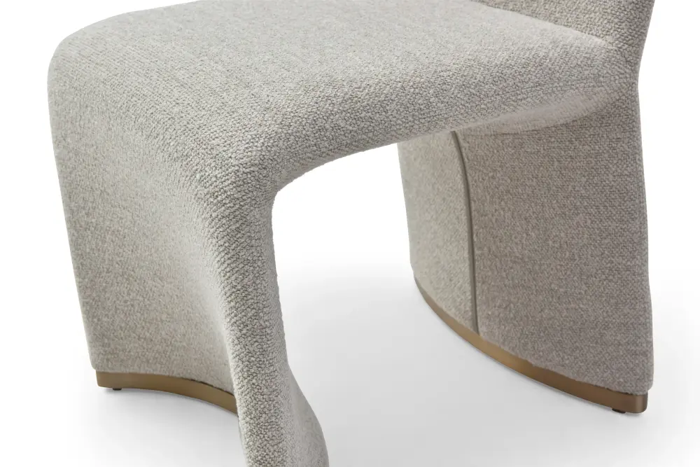 Modrest Kenda Contemporary Grey and Matte Gold Dining Chair (Set 2)