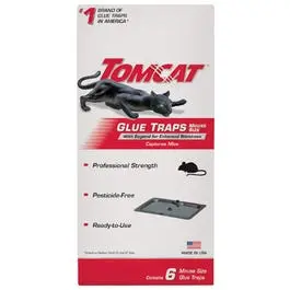 6-Pack Mouse Glue Traps Indoor Pest Control Tomcat
