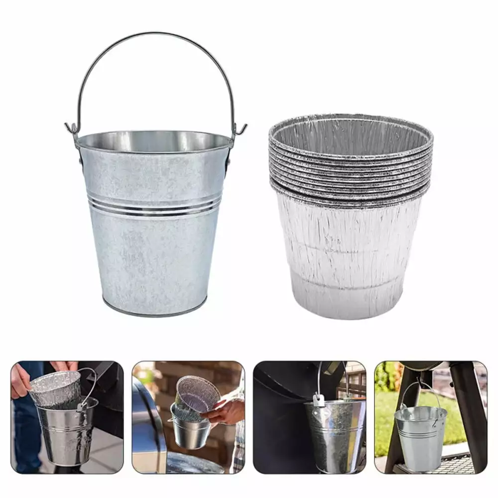 Smoker Grill Grease Drip Bucket 12 Pcs Disposable Foil Liner Traeger Grills Wood Pellet Models 20/22/34 Series Pit Boss Z ...