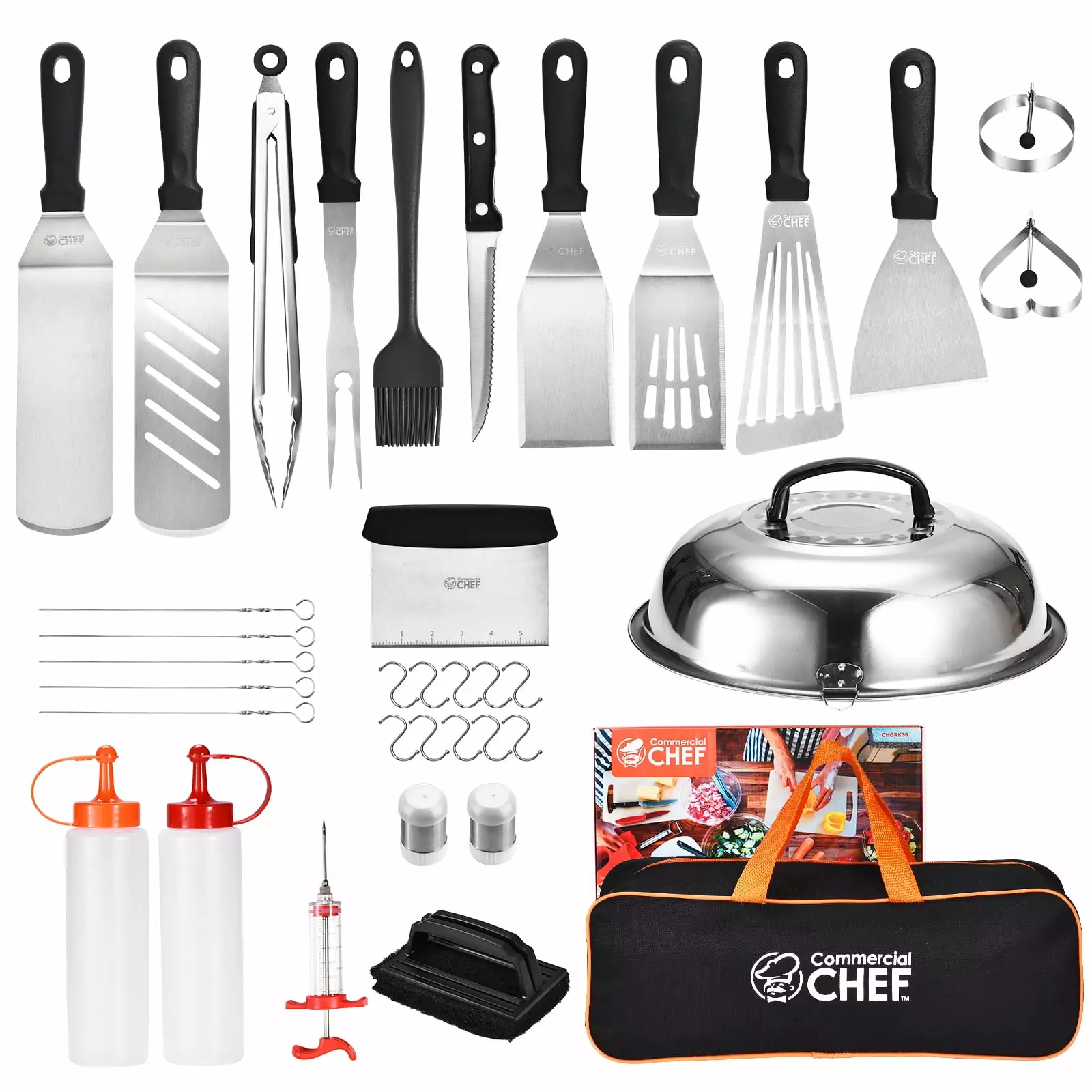Commercial Chef 36-Piece Griddle Accessories Blackstone BBQ Grill Tools