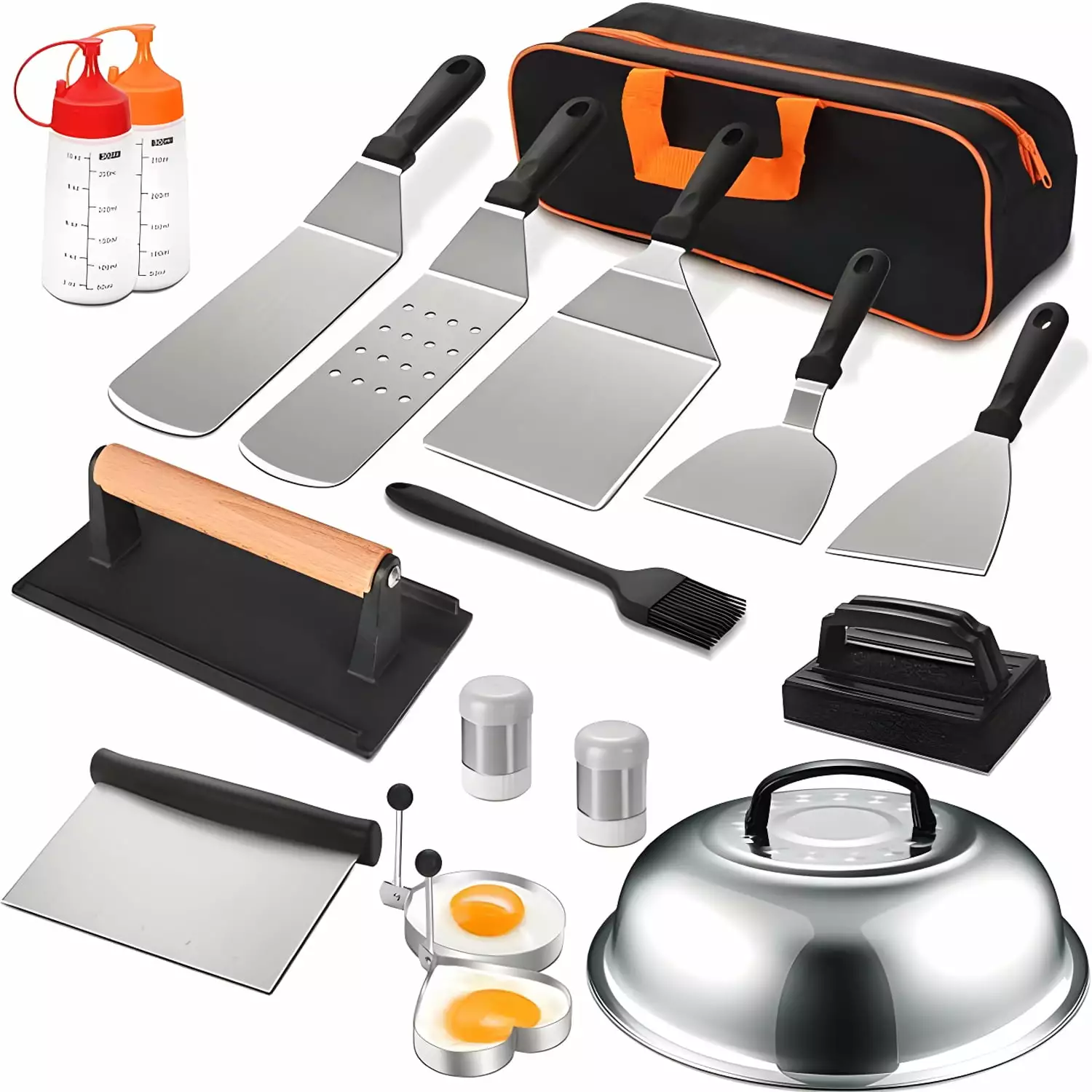 KAMIDA 18PCS BBQ Griddle Accessories Kit Blackstone Flat Top Grill Outdoor Cooking Tools