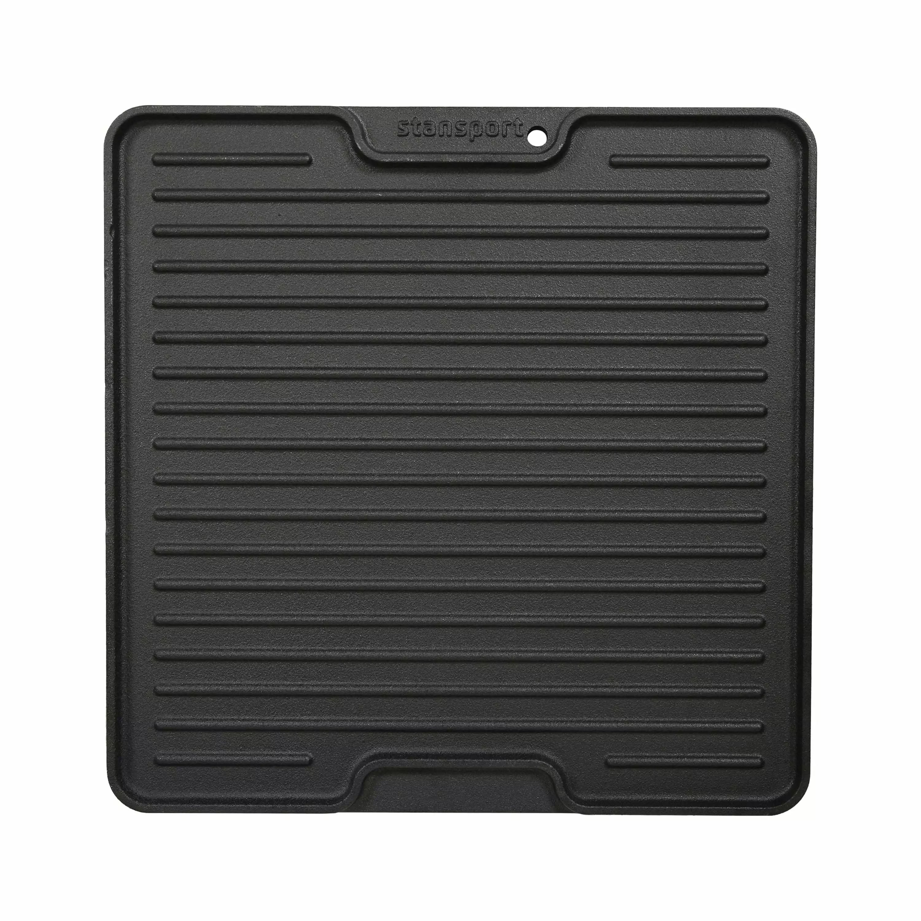 Stansport Pre-Seasoned Cast Iron Griddle Lid Lifting Hole 15 Inch Black