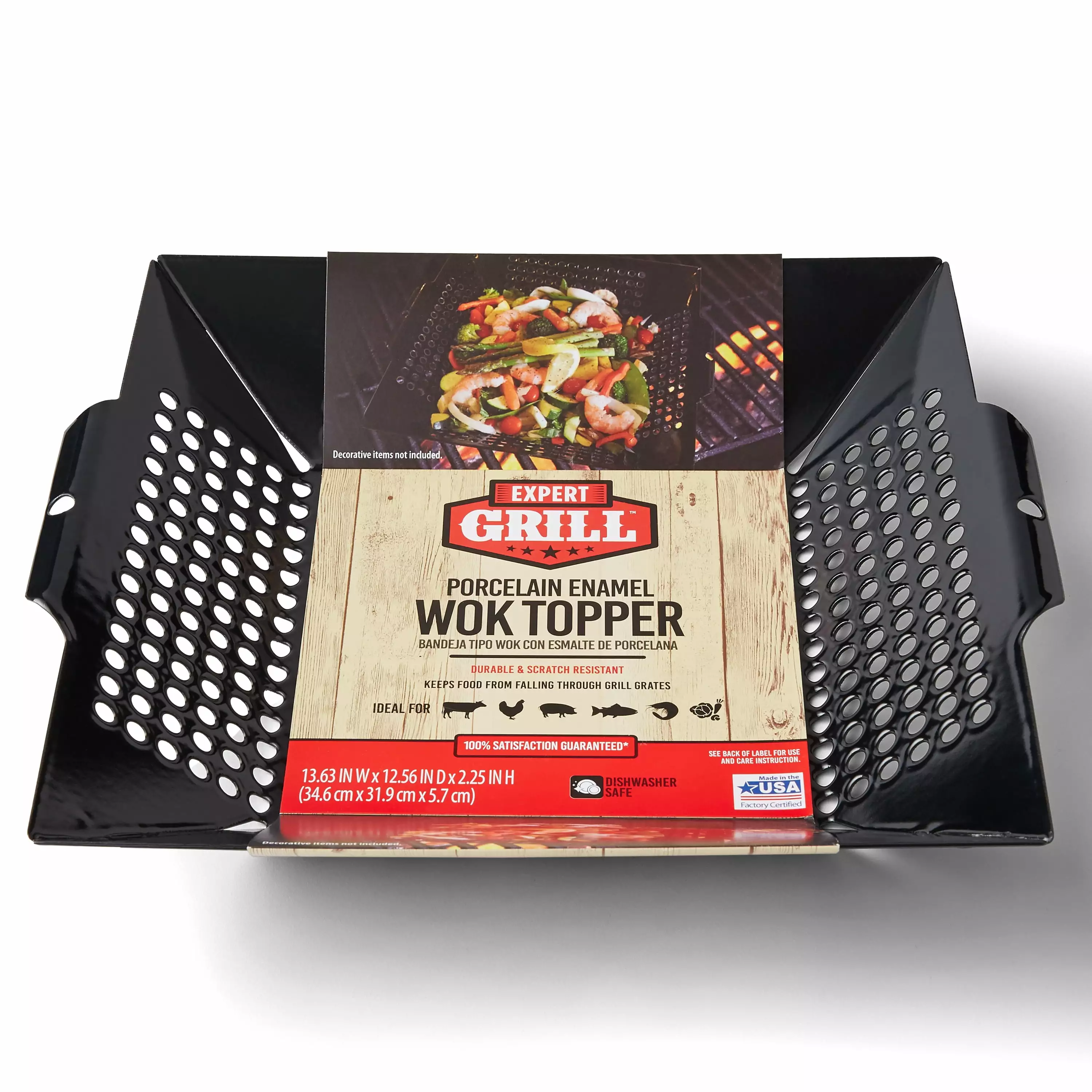 Expert Grill Porcelain Wok Grill Topper 12x12 Outdoor Cooking