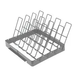 Grill Rib Rack Non-Stick Brushed Silver Perfect BBQ Ribs Grill Zone