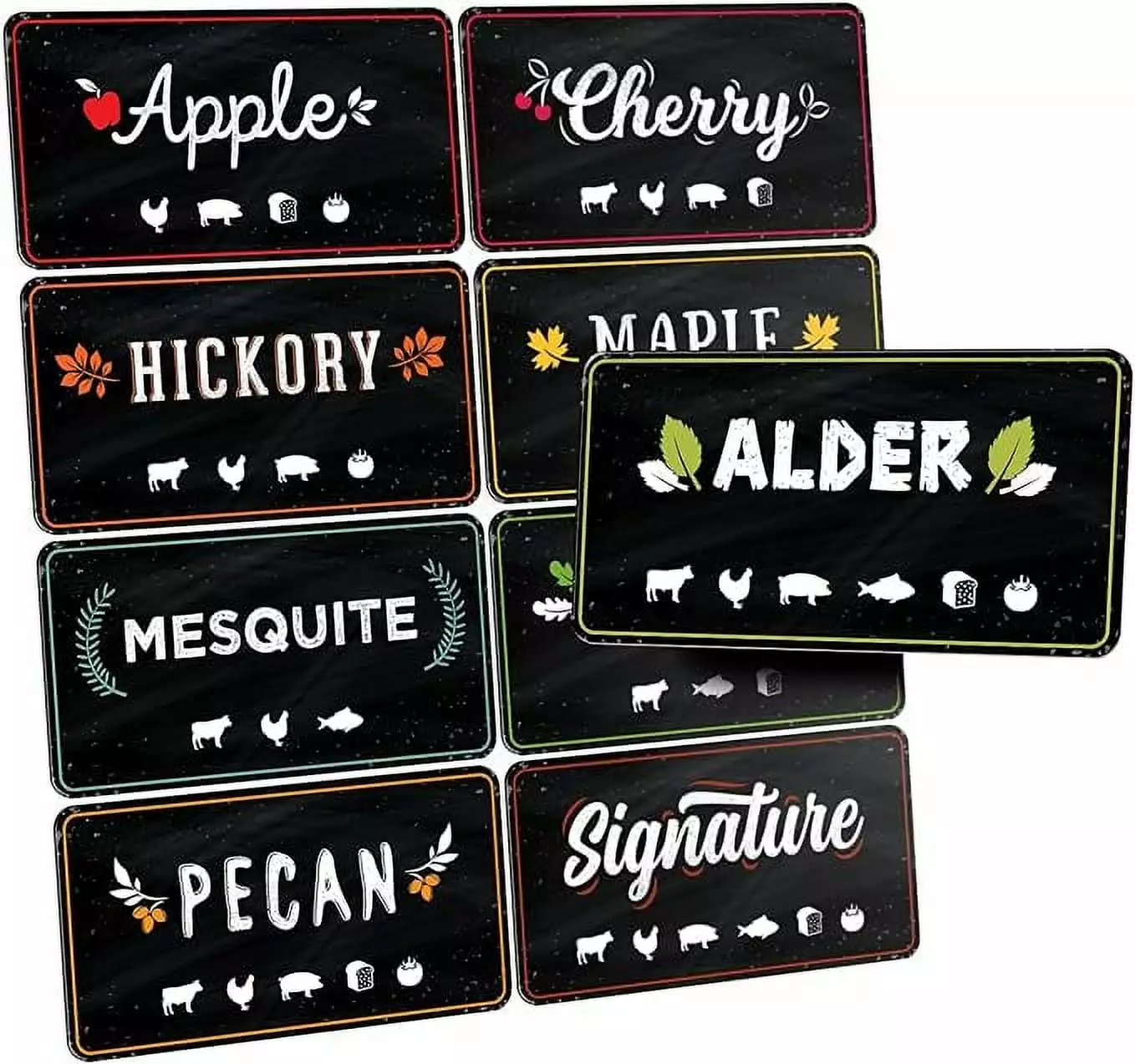 Pellet Hopper Magnet Labels Set 9 Smoker Wood Pellets Identification
