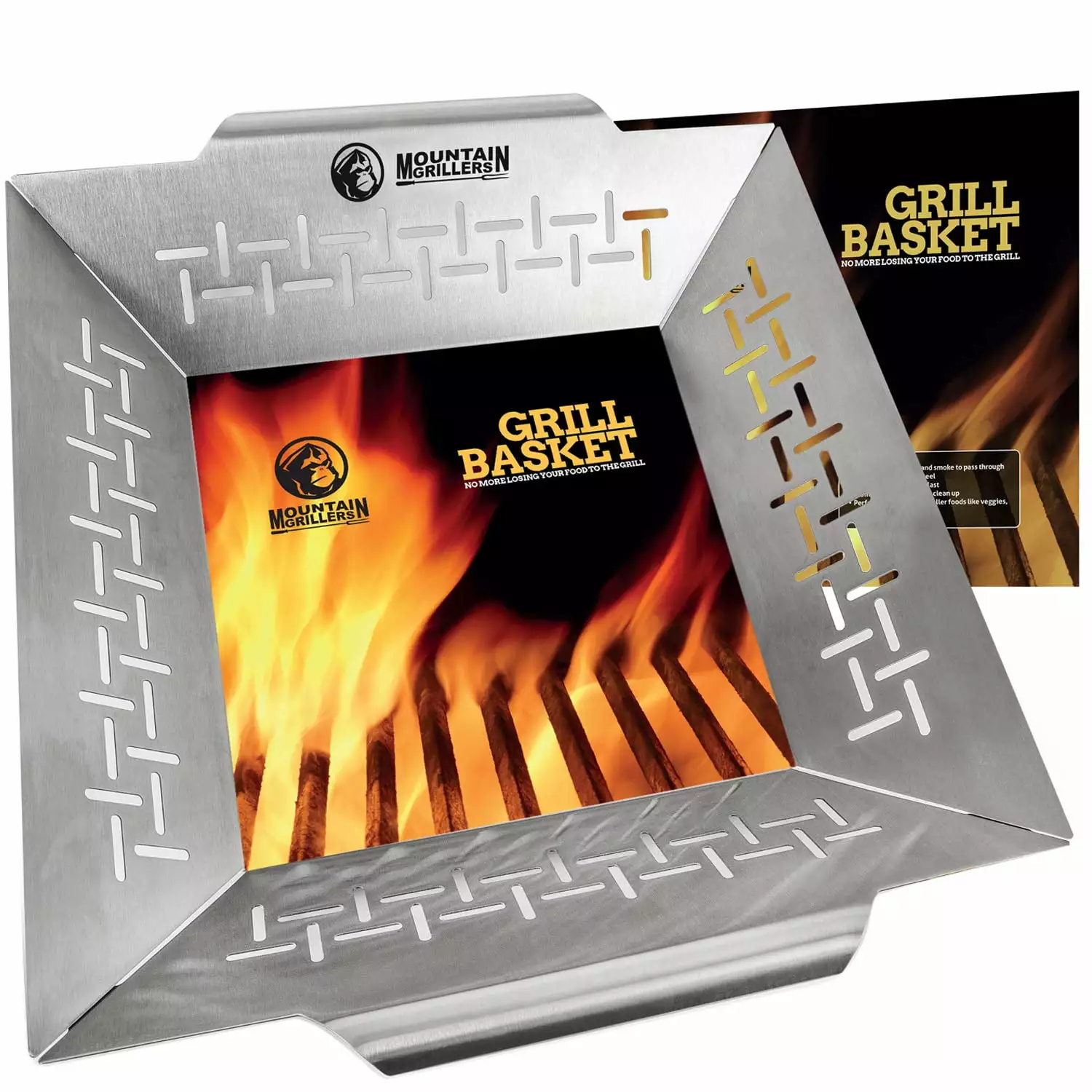 MOUNTAIN GRILLERS 12 Inch Stainless Steel Veggie Grill Basket Outdoor Cooking
