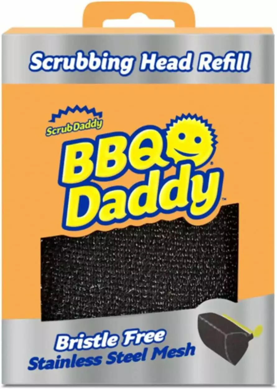 Scrub Daddy BBQ Daddy Grill Brush Head Refill - Bristle Free Steam Cleaning Scrubber ArmorTec Steel Mesh