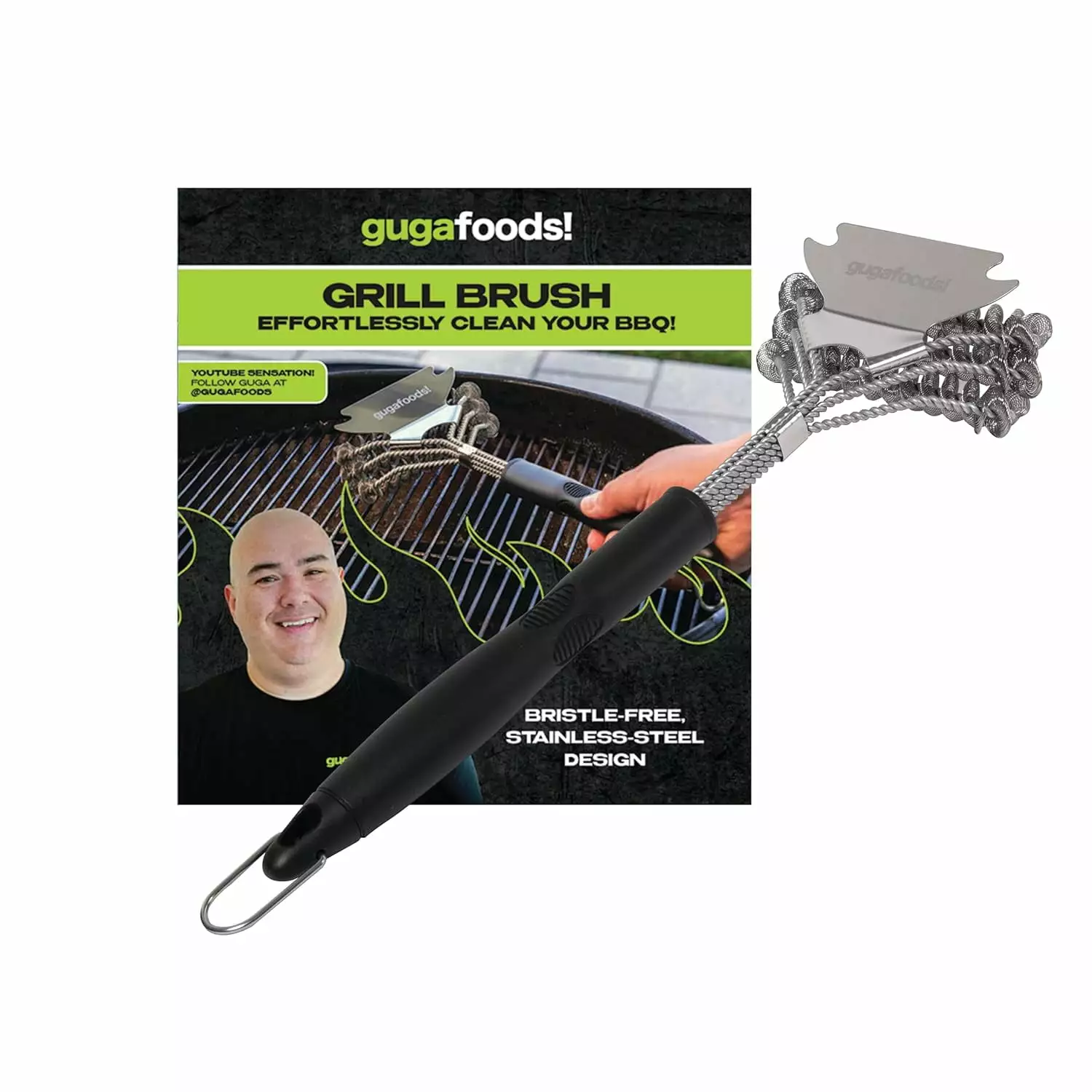Guga Food's High Quality Grill Brush Durable Stainless Steel Bristles - Multiuse Cleaning Tool Grills