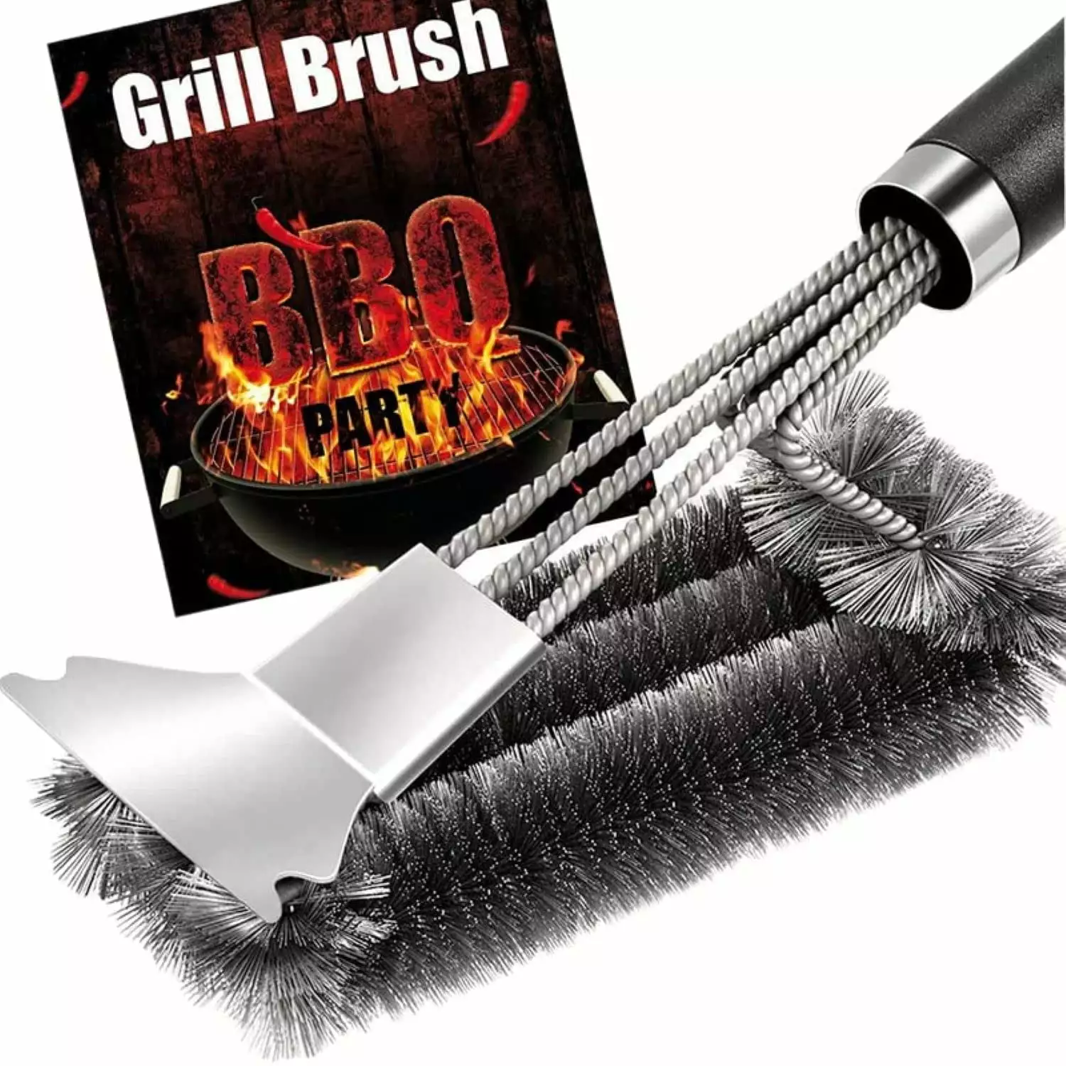 Heavy Duty 17 Grill Brush and Scraper Safe BBQ Grill Cleaning