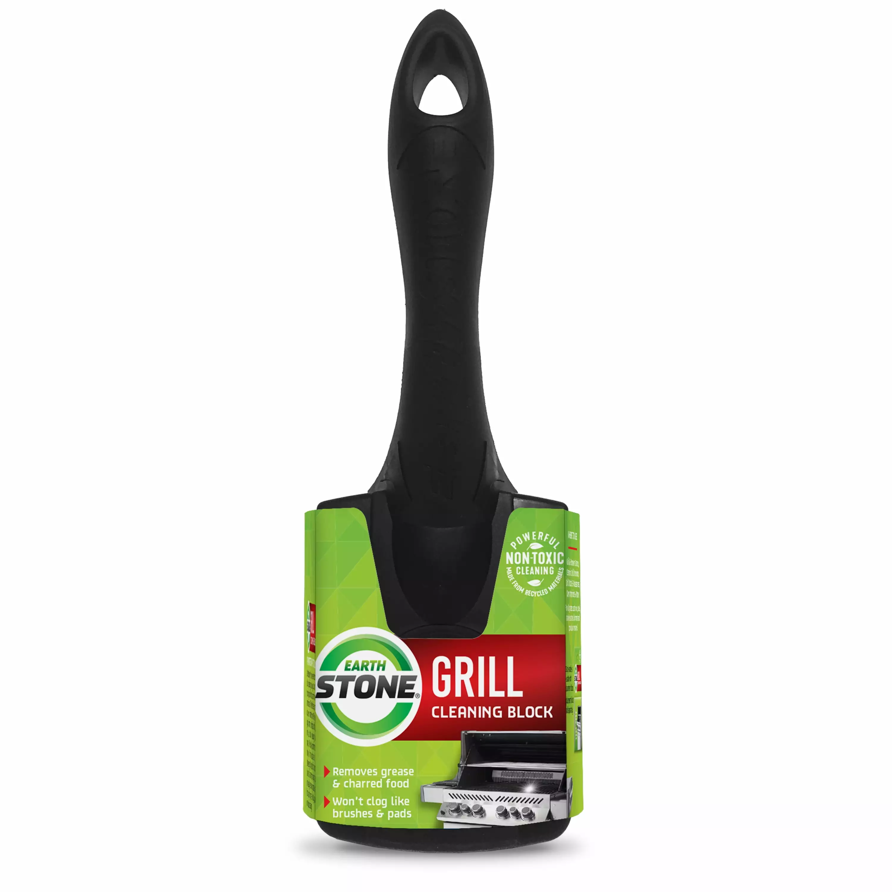 EarthStone Grill Cleaning Block EZ-Grip Handle - Safe and Effective Grill Cleaner