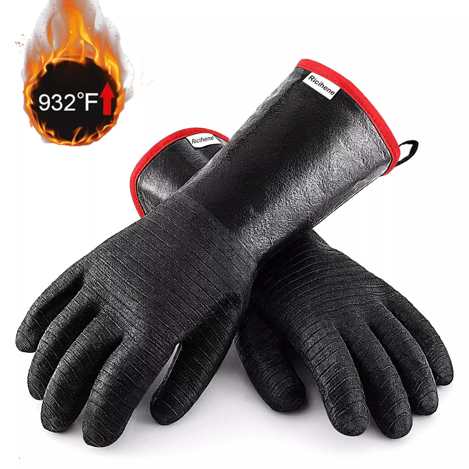 BBQ Gloves 932°F Heat Resistant Waterproof Grilling Gloves Cooking, Smoker, Pit