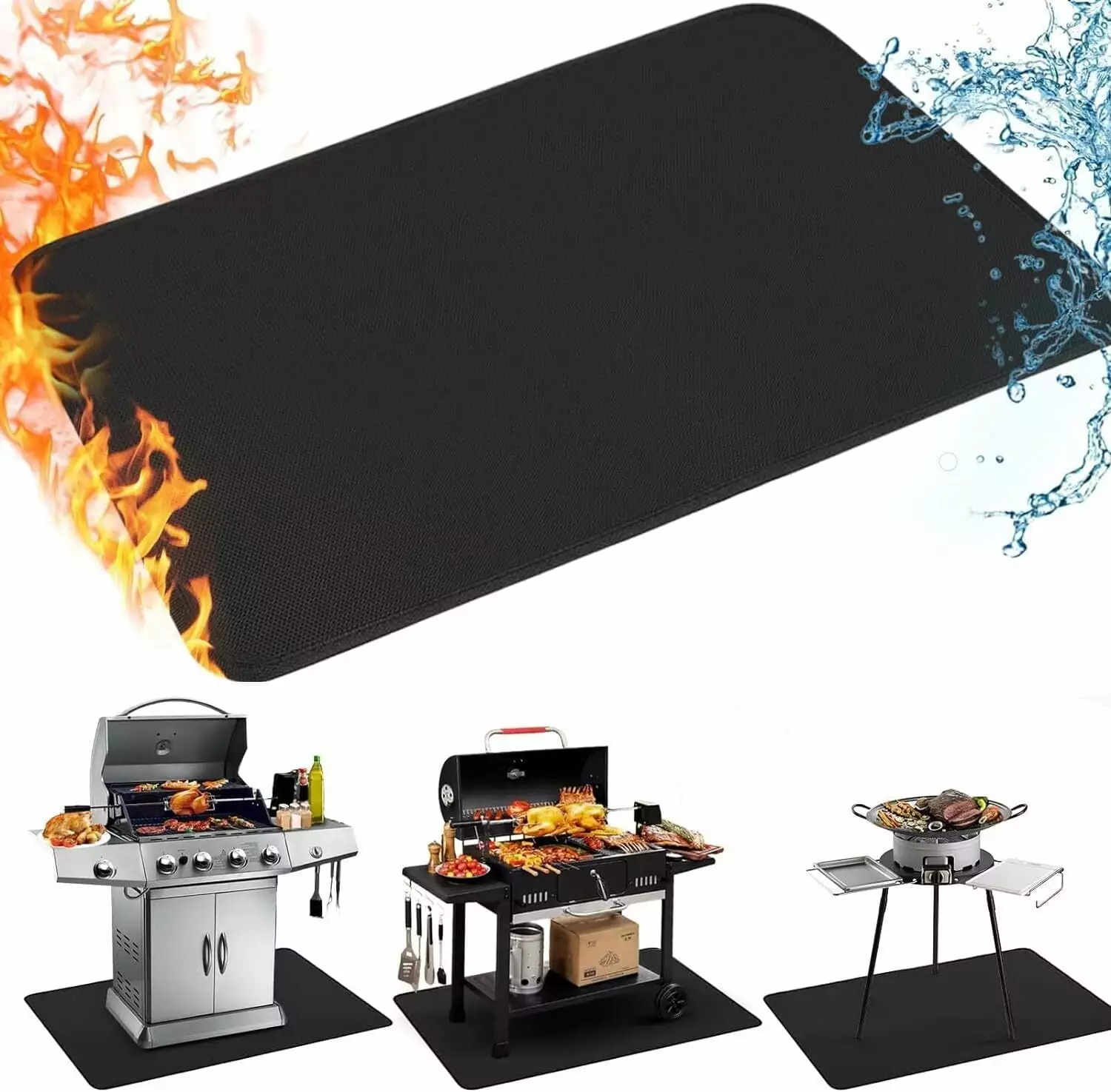 48x36 Inch Thick BBQ Floor Mat Deck and Indoor Fireplace
