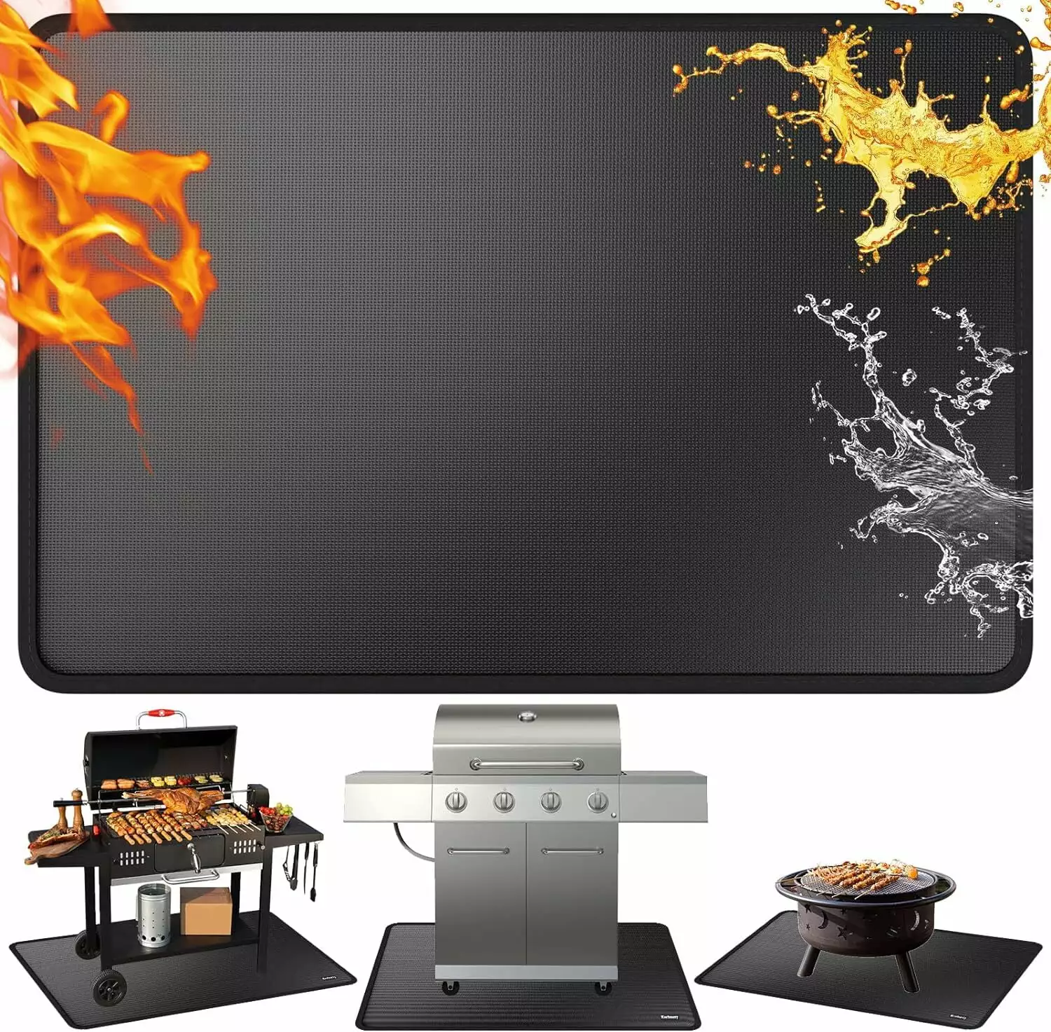 60x42in Fireproof Grill Mat Outdoor Charcoal Gas Grills and Fireplaces