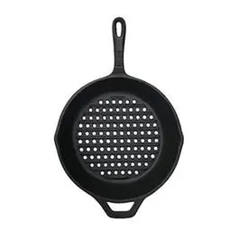 Cast Iron Grill Pan Holes 10.25 Inch Stovetop Grilling Grill Zone