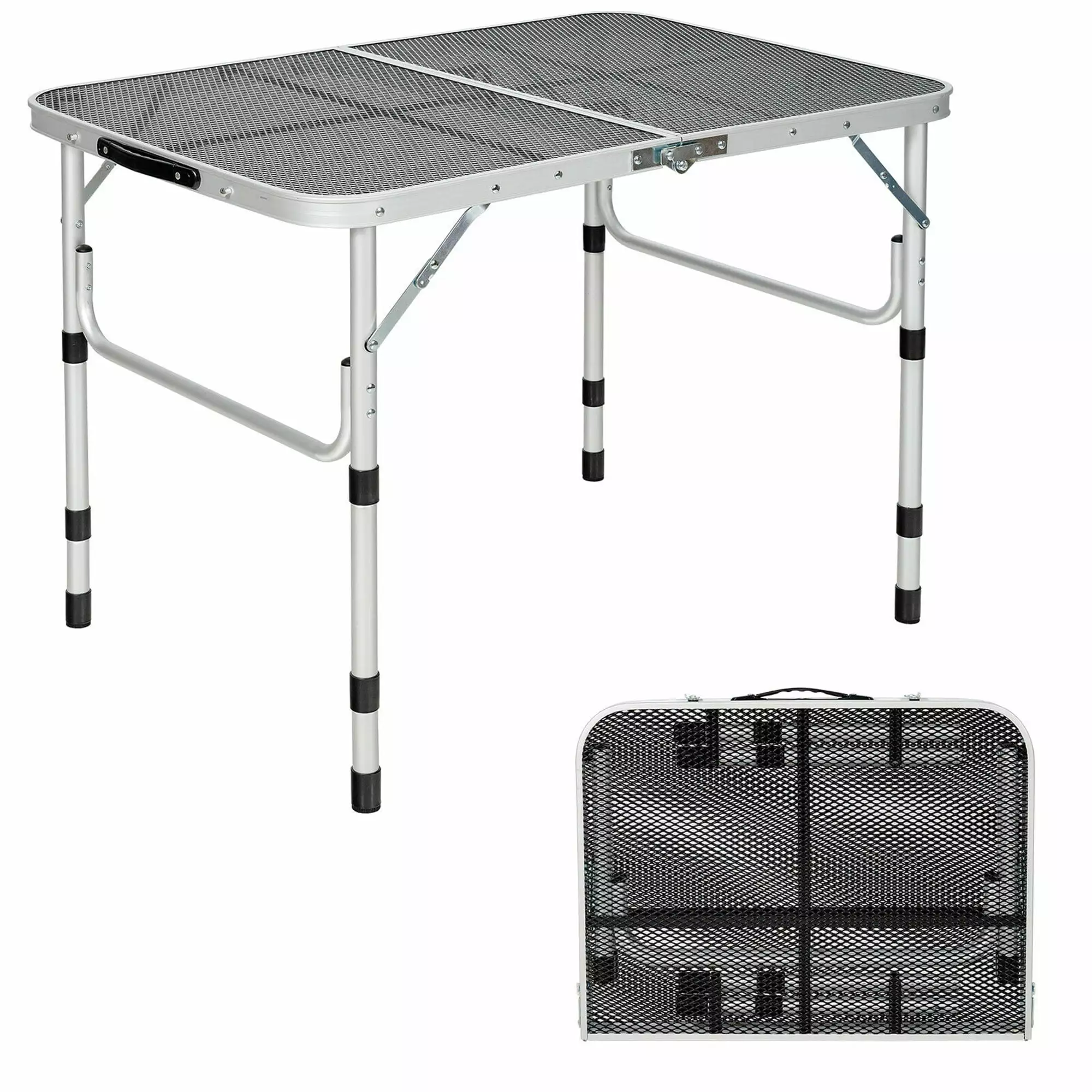 Gymax Lightweight Aluminum Folding Grill Table Camping and Outdoor Cooking