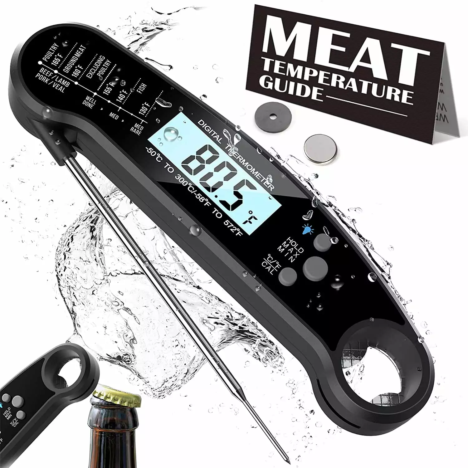 Instant Read Meat Thermometer Digital Backlight Cooking and Baking