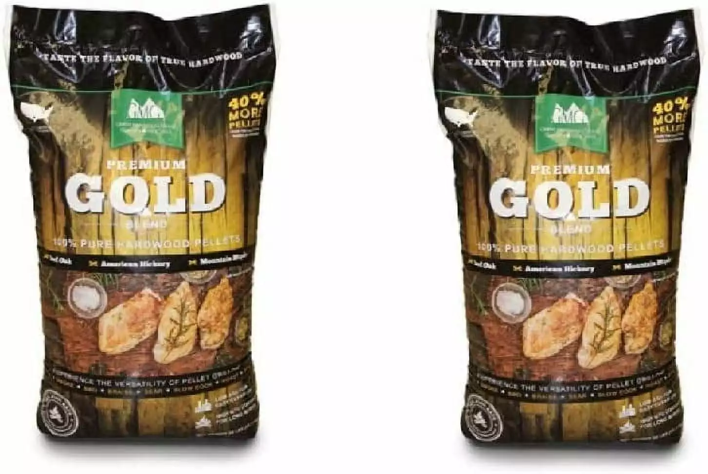 Green Mountain Luxury Gold Blend Hardwood Grilling Pellets - 2 Pack Smokers and Grills