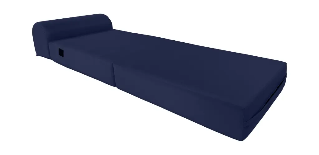 Navy Blue Sleeper Chair Folding Foam Bed 6x24x70 Portable Studio Guest Sofa Amfuton