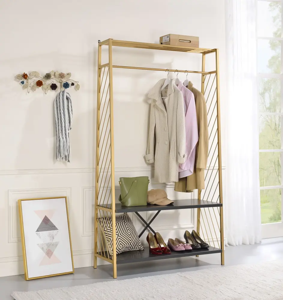 Pahor - Hall Tree - Gold / Jet-black Apartments
